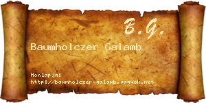 Baumholczer Galamb névjegykártya